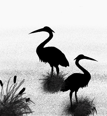 Fabric roller blind Herons