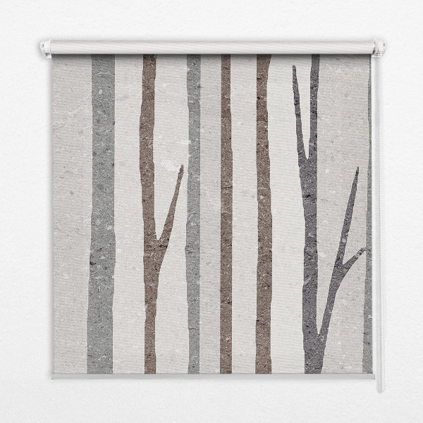 Modern roller blind Tree trunks