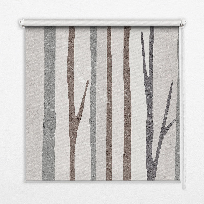 Modern roller blind Tree trunks