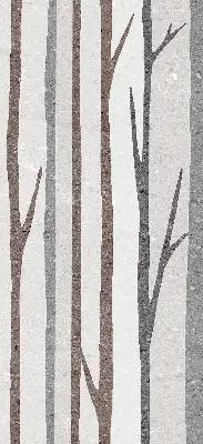 Modern roller blind with tree trunks print