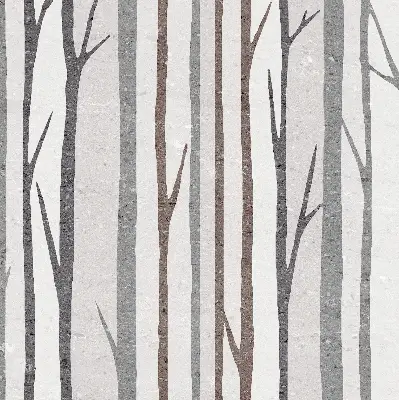 Modern roller blind with tree trunks print