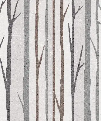 Modern roller blind with tree trunks print