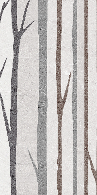 Modern roller blind with tree trunks print