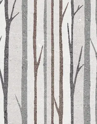 Modern roller blind with tree trunks print