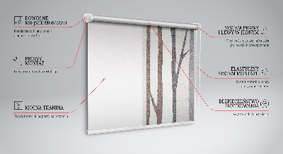 Modern roller blind with tree trunks print