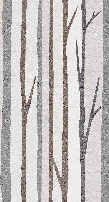 Modern roller blind with tree trunks print