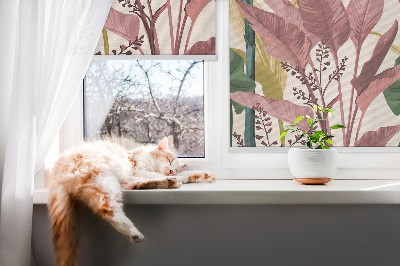 Roller blind for large window Colorful leaves