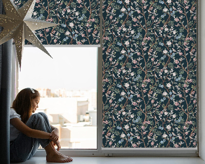 Fabric roller blind Flower vines