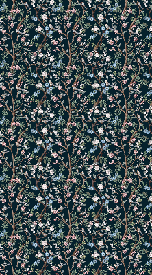 Fabric roller blind with flower vines pattern