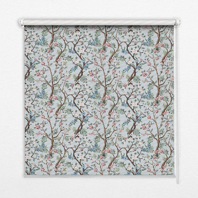 Modern roller blind Flower vines on a light background