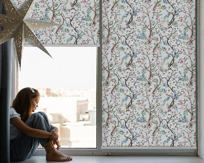Modern roller blind Flower vines on a light background
