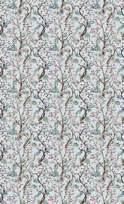Modern roller blind with flower vines on a light background