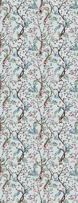 Modern roller blind with flower vines on a light background