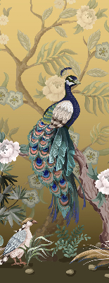 Roller blind for large window Peacock on a tree
