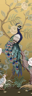 Roller blind for large window Peacock on a tree