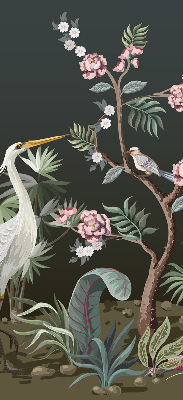Fabric roller blind Birds by the tree