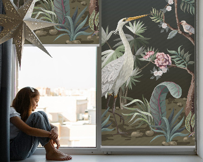 Fabric roller blind Birds by the tree