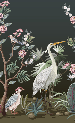 Fabric roller blind Birds by the tree