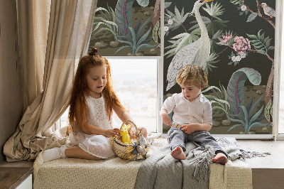 Fabric roller blind Birds by the tree
