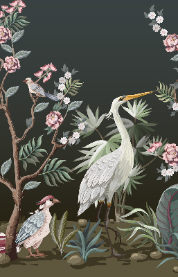 Fabric roller blind Birds by the tree