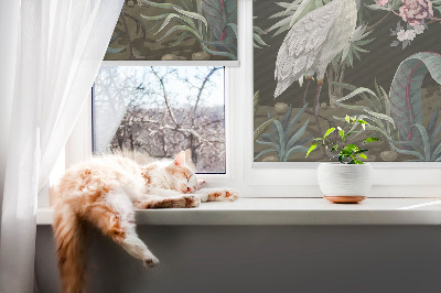 Fabric roller blind Birds by the tree