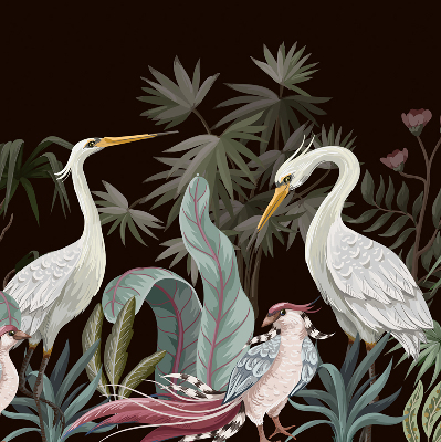Modern roller blind Birds in the leaves