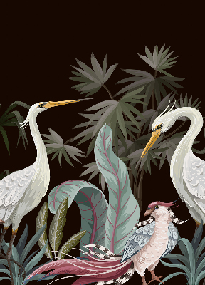 Modern roller blind Birds in the leaves