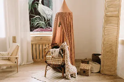 Modern roller blind with birds in the leaves print