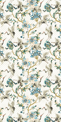 Fabric roller blind Flowers and birds