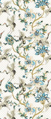 Fabric roller blind Flowers and birds