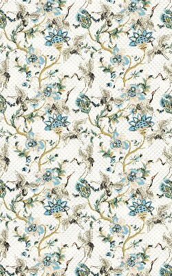 Fabric roller blind Flowers and birds