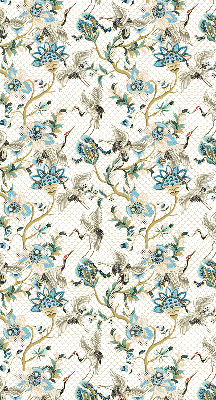 Fabric roller blind Flowers and birds