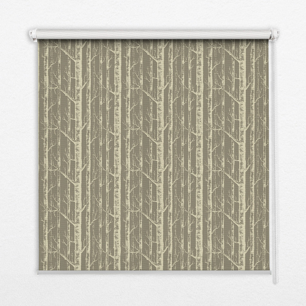 Roller blind for large window Tree trunks