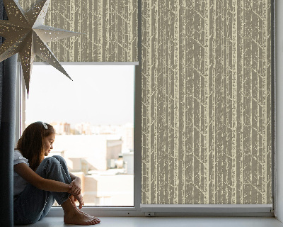 Roller blind for large window Tree trunks