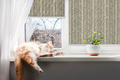 Roller blind for large window Tree trunks