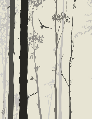 Fabric roller blind Trees