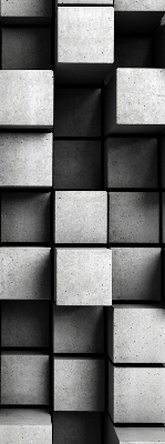 Modern roller blind stone cubes pattern