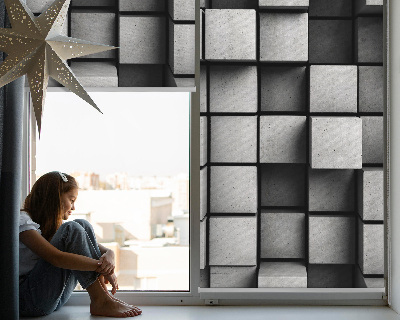 Modern roller blind stone cubes pattern