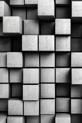 Modern roller blind Stone cubes