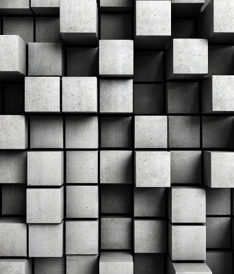 Modern roller blind stone cubes pattern