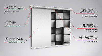 Modern roller blind stone cubes pattern
