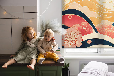 Roller blind for large window A wave of flowers