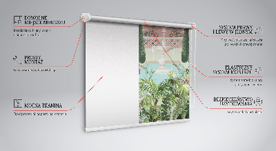Fabric roller blind Palace with a garden