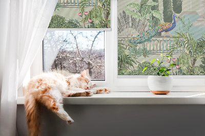 Fabric roller blind Palace with a garden