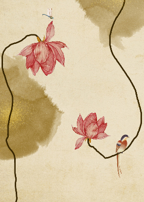 Modern roller blind Flowers