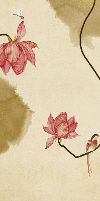 Modern roller blind with a floral print