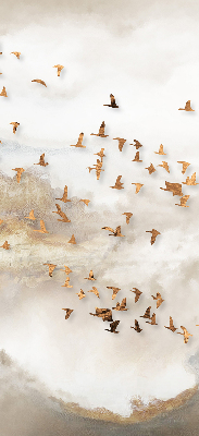 Roller blind for large window A flock of birds