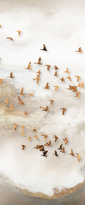 Roller blind for large window A flock of birds