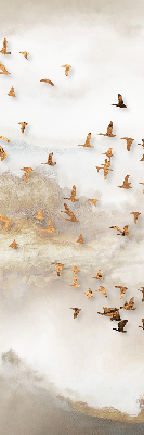 Roller blind for large window A flock of birds