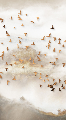 Roller blind for large window A flock of birds